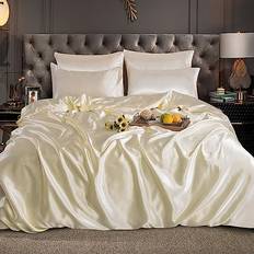Textiles Cooee Design Satin Silk Complete Bedding Set 6 PCS Bed Linen