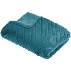 Couvertures Atmosphera Plaid Fourrure 3D Géo 120 x 160 cm Bleu Canard Couverture Bleu (170x120cm)