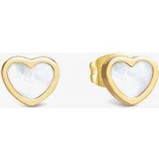 Nomination Stainless Steel Earrings Nomination Emosfere Gold Tone Mother Of Pearl Heart Stud Earrings - Gold