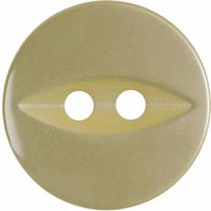 Round Fish Eye Buttons Yellow Pack of 5