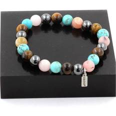 Opaler Armband Tiger eye + hematite + rose opal bead bracelet