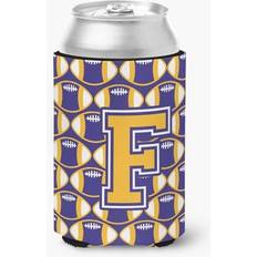 Gold Bottle Coolers CoolCookware Letter F Football Purple & Gold Can or Hugger Bottle Cooler