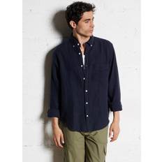 Beige - Linneskjortor Gant Herr Regular Fit Plaggfärgad Linneskjorta - Blue