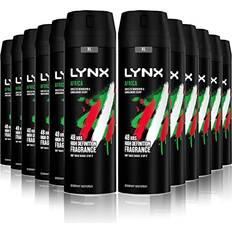 Lynx 12 Pack of 200ml Africa Men's Fragrance Aluminium Free Masculine Body Spray Deodorant