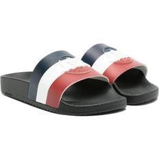 Moncler Logo Embossed Open Toe Sandals - Black
