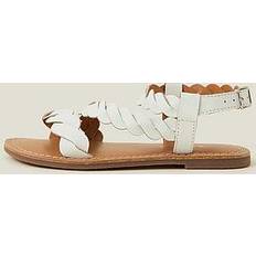 White Sandals Accessorize Kids' Leather Plait Sandals - White