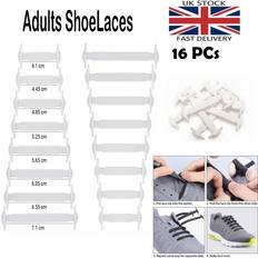 Shoe Care & Accessories ADL Elastic Shoe Laces White No Tie Silicon Rubber Quick Lock Trainers