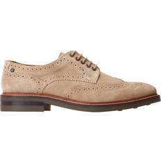 Beige - Men Oxford Base London Hatfield Suede Brogues - Cream