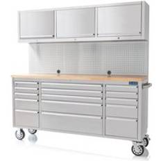 SGS 72in Stainless Steel 15 Drawer Work Bench