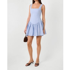 WeWoreWhat Peplum Mini Dress - Blue Pinstripe