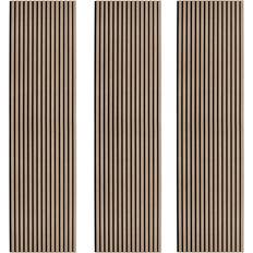 Acoustic Panels MonsterShop Acoustic Slat Wall Panels x 3 Light Walnut
