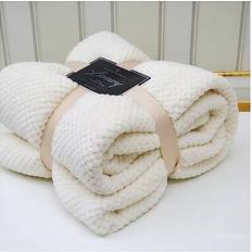 Luxury Waffle Fleece Popcorn Throw 200 x 240 cm Blankets