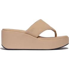 Fitflop Sandaler med hæl Fitflop Cream Platfforms Kilehæle Toe Post Sandals