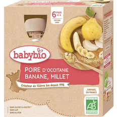 Fødevarer Babybio Fruits Gourde Poire Banane Millet 4x90 g