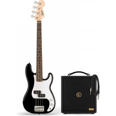 Squier By Fender Mini Precision Bass LRL Schwarz & Eden Orbiter 8 Bass Combo Verstärker