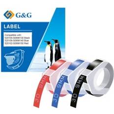 Red Labeling Tapes G&G Embossing Tape 9 mm 3 m Black Red