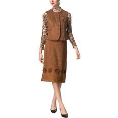 Brown - Women Suits Burryco Vest & Skirt Set