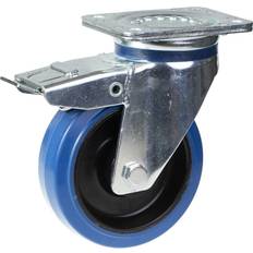 DIY Accessories Parnells 160mm Swivel Brake Castor Blue Elastic Rubber