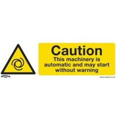 Worksafe Caution Automatic Machinery Safety Sign Rigid Plastic