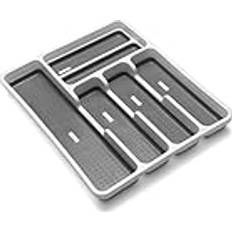 White Cutlery Trays Addis 6-Compartment Drawer Organiser Cutlery Tray