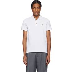 Moncler Polo Shirts Moncler White Logo Patch Cotton Polo - White