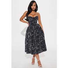 Always Always Delicate Strapless Midi Dress - Black/White