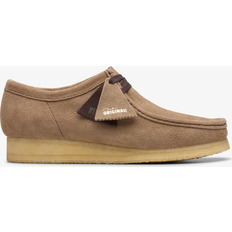 Herr Mockasiner Clarks Wallabee G Herr Läderskor Karta Före Nyckelband - Mörkbrun/Beige