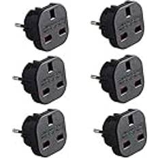 Q4UP6 Travel Adapter UK to Europe Black Plug