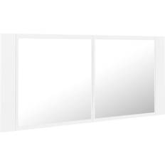 Mobiletti con Specchio per Bagno Mobile Da Bagno Specchio Led 100 x 12 x 45 cm In Acrilico Bianco