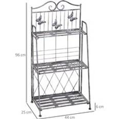OutSunny Indoor Outdoor Freestanding 3-Tier Garden Plant Stand 44L x 25W x 96H cm
