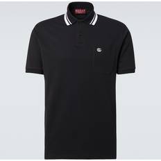 Gucci GG Web Cotton-Blend Polo Shirt - Black