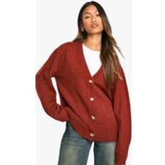 Boohoo Cardigans boohoo Womens Soft Knit Boyfriend Oversized Cardigan - Brown