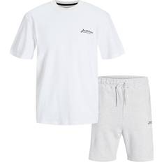 Jack & Jones Nattøj Jack & Jones Lounge-Sæt Med T-Shirt Med Tekstlogo Hvid