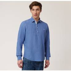 Linen Polo Shirts Harmont & Blaine Long-Sleeved Shirt-Style Polo Dark Lavender