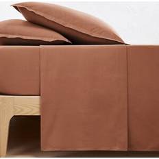 Textiles LA REDOUTE INTERIEURS Scenario Plain 100% Cotton Percale 200 Thread Count Flat 150 x 250 cm - Clay Pink Bed Sheet