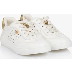 Michael Kors Kids Girls Trim Faux Leather Lace-Up Trainers - White