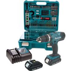 Makita dhp453 Makita DHP453 18V Lithium Combi Hammer Drill 101 Piece Bit Set 2 x Batteries
