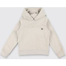 Beige Knitted Sweaters Children's Clothing Moncler Kids Logo Over The Head Hoodie - Beige