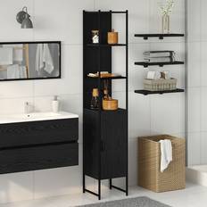 vidaXL Bathroom Cabinet Black Oak 33 x 33 x 185.5 cm