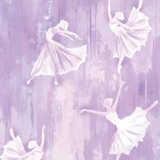 Textiles Benartex Fat Quarter Pearl Ballet Ballerinas Silhouettes 100% Cotton Fabrics Purple