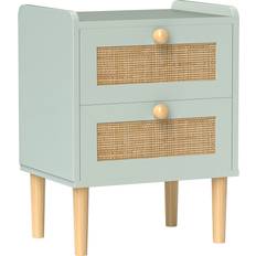 Homcom Green Chest of Drawers Homcom Boho Rattan Bedroom Drawers 2 Dresser Olive Green Chest of Drawer