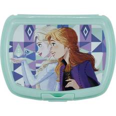 Disney Sandwich Box Azzurra Per Bambine In Plastica Frozen Elsa E Anna