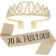 Gold Crowns & Tiaras Sussurro 70 Fabulous Sash and Rhinestone Tiara Set
