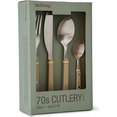 HKliving 70's 16 Pieces Olive Cutlery Set 16pcs
