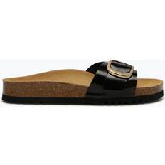 Scholl Klipklappere Scholl Lucid Leather Buckle Sandal - Black