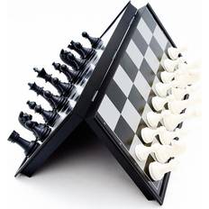 Wosawe Chess Set Clear Pattern Portable Large Chess Folding Board Game