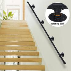 Stairs & Railings Vencier Black 3M Stair Railing Handrail Accessories Wall Mounted