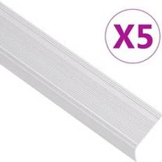 Trappnäsor i L-form 5 St Aluminium 90 cm Silver