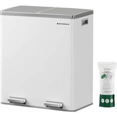 Cleaning Equipment & Cleaning Agents Songmics Dual Trash Rubbish Can White