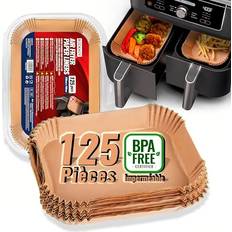 125pcs Air Fryer Liners for Ninja Dual